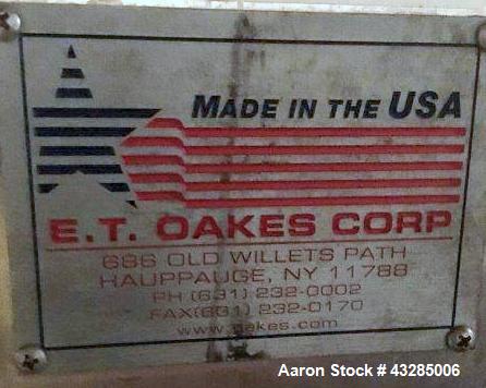 Used Stainless Steel Oakes Continuous Mixer, Model 8MB501