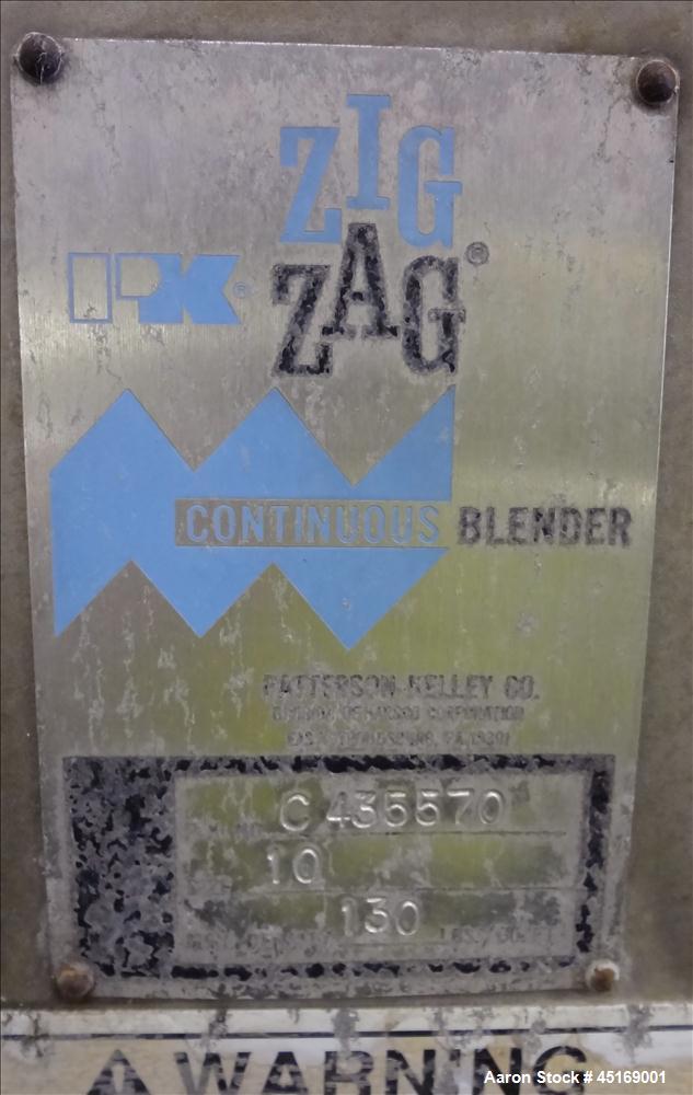Used Patterson-Kelley Zig Zag Mixer, Model C435570