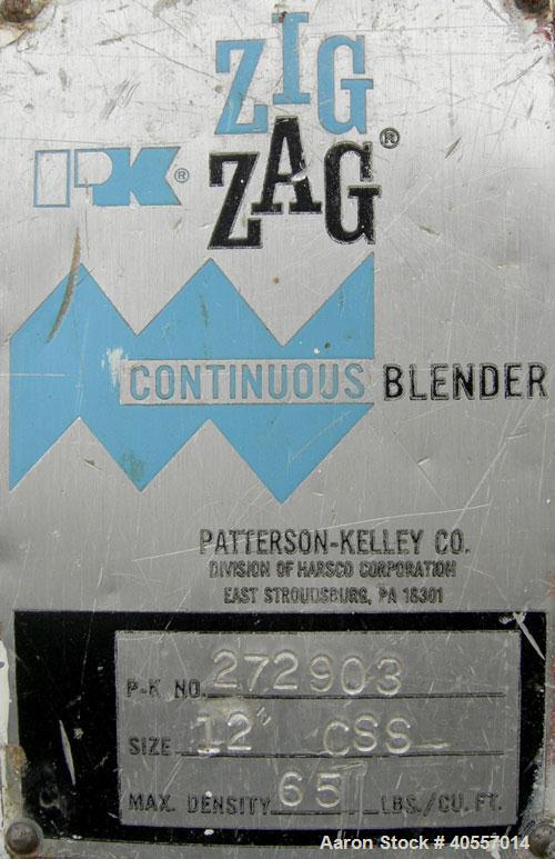 Used Stainless Steel Patterson Kelley Continuous Zig-Zag Blender, model 12"