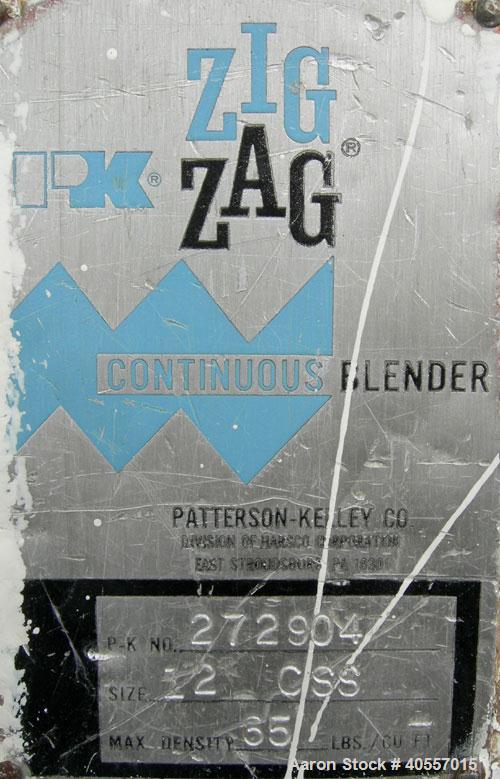 Used Stainless Steel Patterson Kelley Continuous Zig-Zag Blender, model 12"