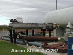 USED: Patterson Equipment Company pug mill, 90 cu ft, model 160-08MX.Stainless steel. Trough 35" wide x 12' long. (2) 4-1/2" diametershafts on 18" centers having 6" high removable paddles. 15" x 35"d...