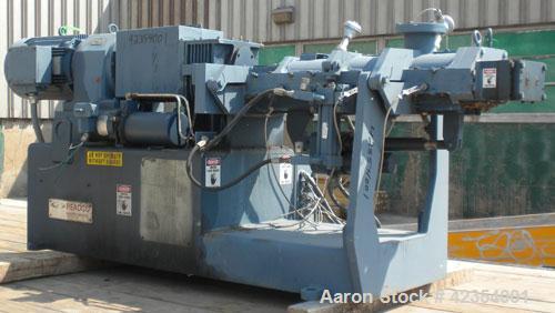 Used Readco 5" Twin Shaft Continuous Processor, Stainless Steel. (2) 5" Shafts with HS-6 Cobalt based screw segments. 316 Stainless steel jacketed clamshell design barrel rated 150 psi at 20-650 deg ...