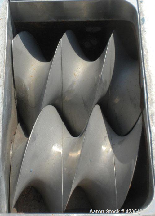 Used Readco 5" Twin Shaft Continuous Processor, Stainless Steel. (2) 5" Shafts with HS-6 Cobalt based screw segments. 316 Stainless steel jacketed clamshell design barrel rated 150 psi at 20-650 deg ...