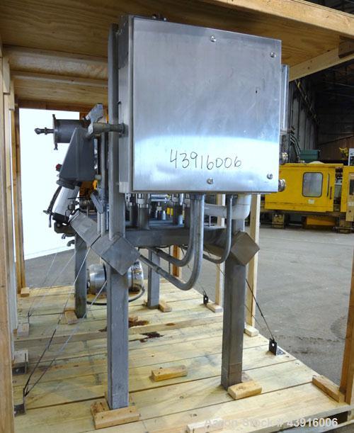 Used Readco 5" Twin Shaft Continuous Processor, 316 Stainless Steel.  (2) 5" Diameter x 36" long shafts with mixing elements.  Stainless steel jacketed barrel rated 150 psi at -20 to 400 degrees F, b...