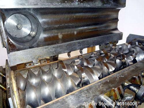 Used Readco 5" Twin Shaft Continuous Processor, 316 Stainless Steel.  (2) 5" Diameter x 36" long shafts with mixing elements.  Stainless steel jacketed barrel rated 150 psi at -20 to 400 degrees F, b...