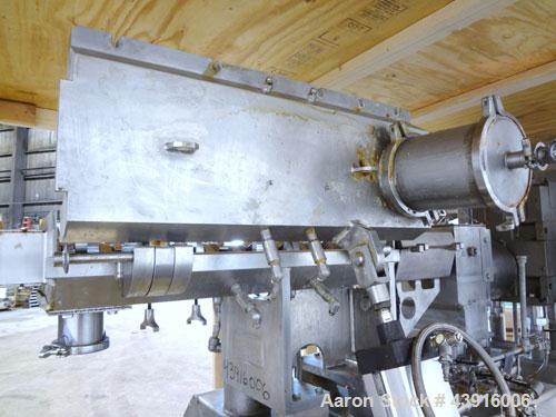 Used Readco 5" Twin Shaft Continuous Processor, 316 Stainless Steel.  (2) 5" Diameter x 36" long shafts with mixing elements.  Stainless steel jacketed barrel rated 150 psi at -20 to 400 degrees F, b...
