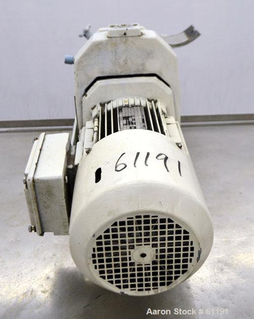 Used Teledyne Readco Batch Type Pin Mixer, Model TR8-8, 316 Stainless Steel. 8" Diameter x 8” long non-jacketed horizontal chamber. Approximate 2” diameter shaft with 5/8” diameter pins. (2) 1/4” NPT...