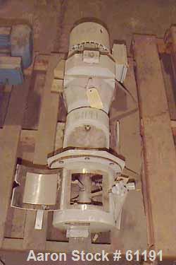 Used Teledyne Readco Batch Type Pin Mixer, Model TR8-8, 316 Stainless Steel. 8" Diameter x 8” long non-jacketed horizontal chamber. Approximate 2” diameter shaft with 5/8” diameter pins. (2) 1/4” NPT...