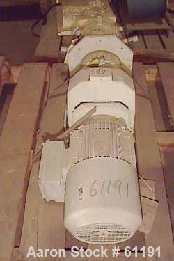 Used Teledyne Readco Batch Type Pin Mixer, Model TR8-8, 316 Stainless Steel. 8" Diameter x 8” long non-jacketed horizontal chamber. Approximate 2” diameter shaft with 5/8” diameter pins. (2) 1/4” NPT...