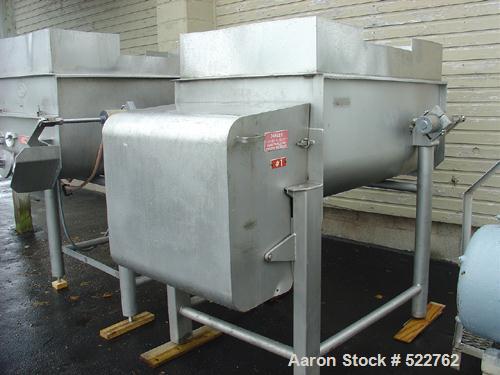 USED: Rietz twin shaft ribbon blender, model RS-18-K5405. All stainless steel construction, 1,000 pound capacity, (2) 18" di...