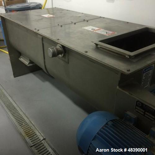 Used S. Howes, Model C-62, Duplex Continuous Mixer. 304 stainless steel construction. Approximately 27 3/8" wide x 72" long. Paddle type agitators. 2 piece top cover. End bottom outlet. 7.5 hp motor,...