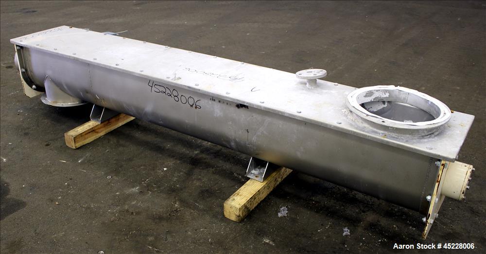Used AMMAG Continuous Paddle Mixer, Model SCHN 350, 304 Stainless Steel. Trough approximate 106" long x 14-1/8" wide x 16" deep, with 304 stainless steel jacket. 304 stainless steel mixing blade appr...