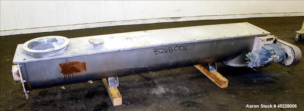 Used AMMAG Continuous Paddle Mixer, Model SCHN 350, 304 Stainless Steel. Trough approximate 106" long x 14-1/8" wide x 16" deep, with 304 stainless steel jacket. 304 stainless steel mixing blade appr...
