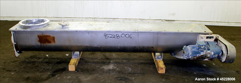 Used AMMAG Continuous Paddle Mixer, Model SCHN 350, 304 Stainless Steel. Trough approximate 106" long x 14-1/8" wide x 16" deep, with 304 stainless steel jacket. 304 stainless steel mixing blade appr...