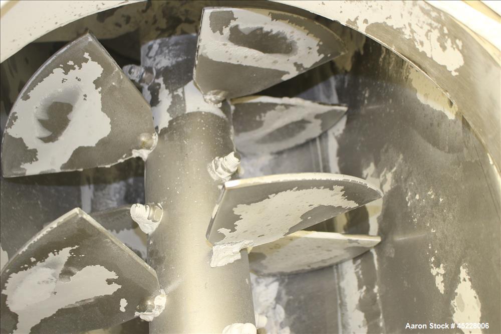 Used AMMAG Continuous Paddle Mixer, Model SCHN 350, 304 Stainless Steel. Trough approximate 106" long x 14-1/8" wide x 16" deep, with 304 stainless steel jacket. 304 stainless steel mixing blade appr...