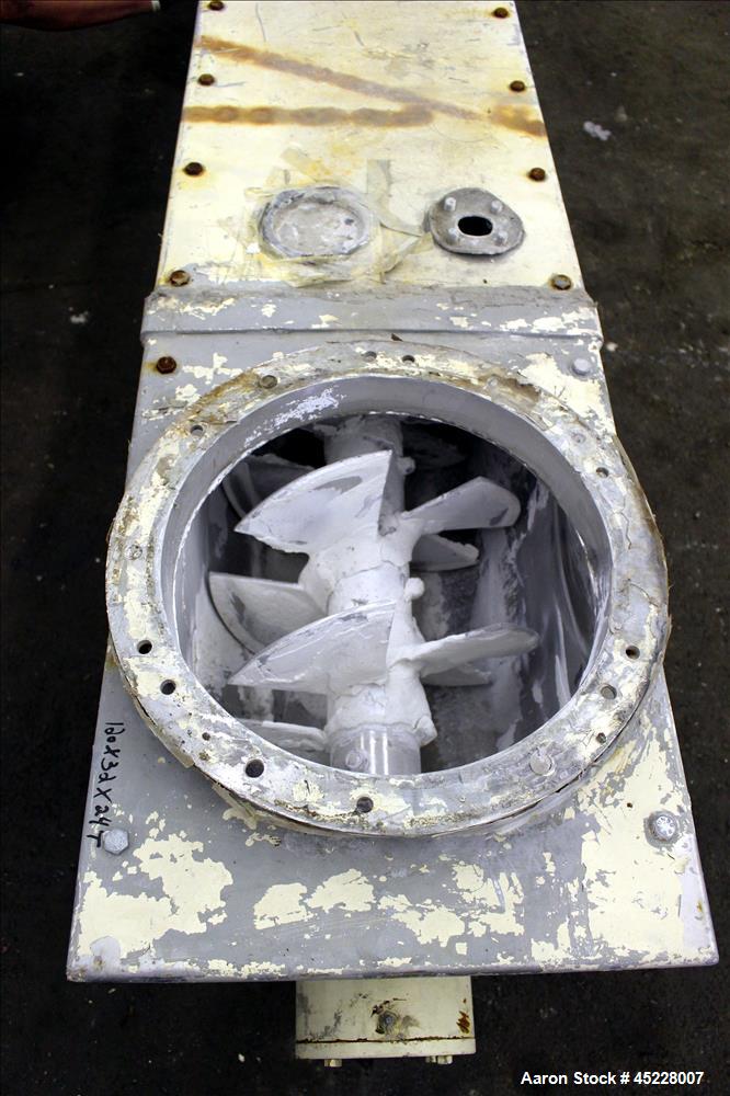 Used AMMAG Continuous Paddle Mixer, Model SCHN, 304 Stainless Steel. Trough approximate 106" long x 14-1/8" wide x 16" deep, with 304 stainless steel jacket. 304 stainless steel mixing blade approxim...