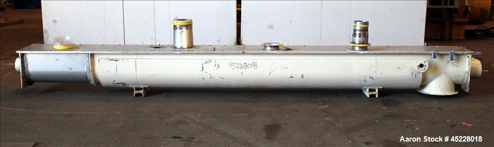 Used AMMAG Continuous Paddle Mixer, Model SCHN, 304 Stainless Steel. Trough approximate 187" long x 14-1/8" wide x 16" deep, with 304 stainless steel jacket. 304 stainless steel mixing blade approxim...