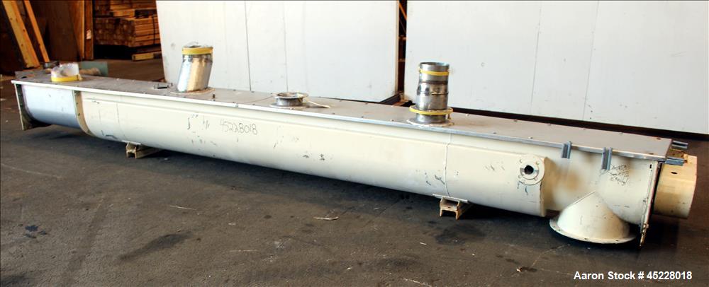 Used AMMAG Continuous Paddle Mixer, Model SCHN, 304 Stainless Steel. Trough approximate 187" long x 14-1/8" wide x 16" deep, with 304 stainless steel jacket. 304 stainless steel mixing blade approxim...
