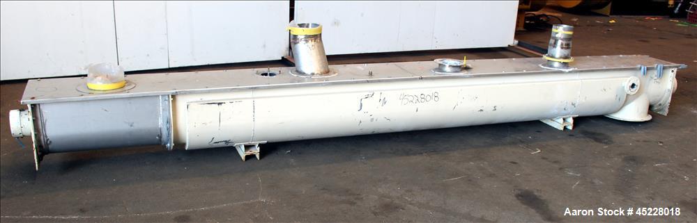 Used AMMAG Continuous Paddle Mixer, Model SCHN, 304 Stainless Steel. Trough approximate 187" long x 14-1/8" wide x 16" deep, with 304 stainless steel jacket. 304 stainless steel mixing blade approxim...