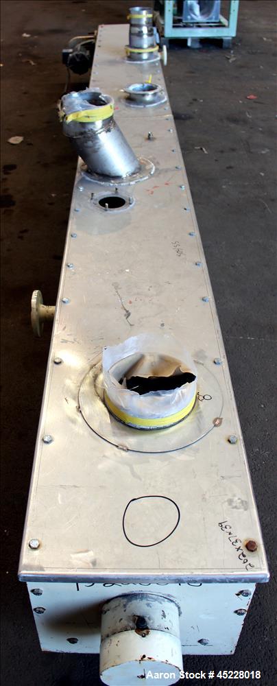 Used AMMAG Continuous Paddle Mixer, Model SCHN, 304 Stainless Steel. Trough approximate 187" long x 14-1/8" wide x 16" deep, with 304 stainless steel jacket. 304 stainless steel mixing blade approxim...