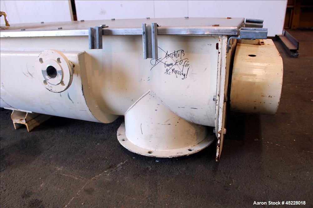 Used AMMAG Continuous Paddle Mixer, Model SCHN, 304 Stainless Steel. Trough approximate 187" long x 14-1/8" wide x 16" deep, with 304 stainless steel jacket. 304 stainless steel mixing blade approxim...