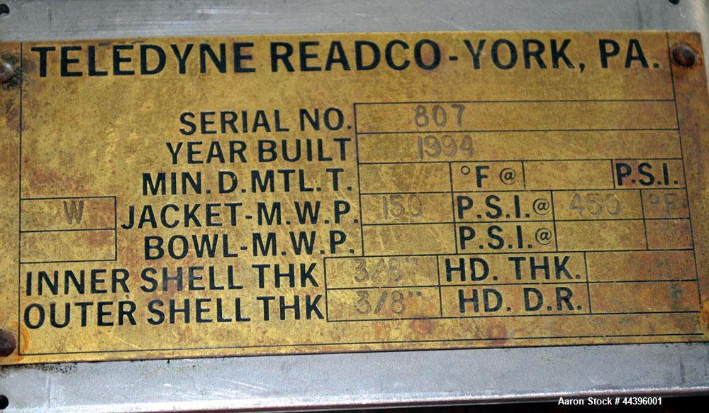 Used Teledyne Readco 2" Twin Shaft Continuous Processor