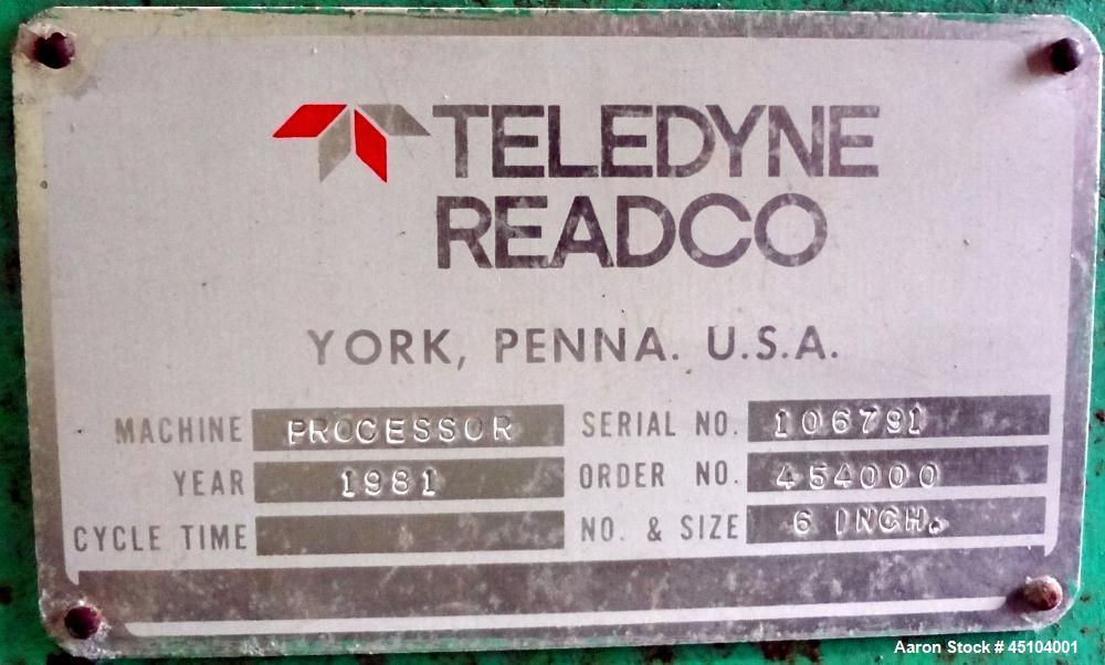 Used Stainless Steel Teledyne Readco 6” Twin Shaft Continuous Processor