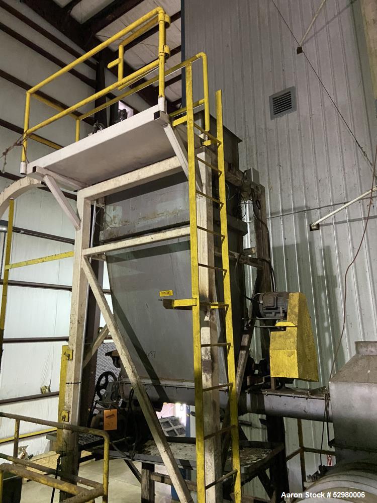 Used UAS/Wenger Paddle Horizontal shaft Pre-conditioner / Conditioning Drum, Stainless Steel. Approximately 36" diameter x 12' long. Equipped with top and bottom steam injection. Drive motor.