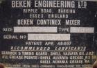 Used Beken Engineering Twin Shaft Processor/Mixer, Model TEN/C, Type ONE