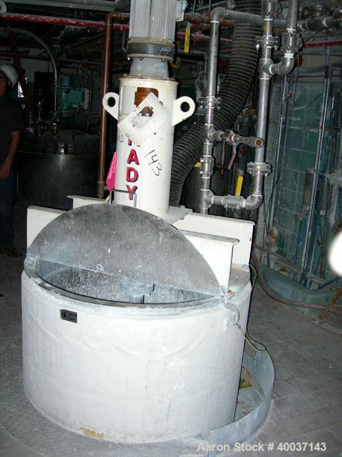 Used-Used: Kady Mill, model 5C, stainless steel. Approximately 300 gallon capacity. 42" diameter x 68" deep tank. 8" diamete...