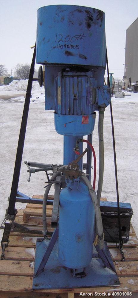 Used High Speed Disperser. (1) 1 3/4" diameter carbon steel shaft with a 10" diameter 321 stainless steel blade. Will center in an approximate 42" diameter can. Air/oil lift, tank holder. Hand operat...