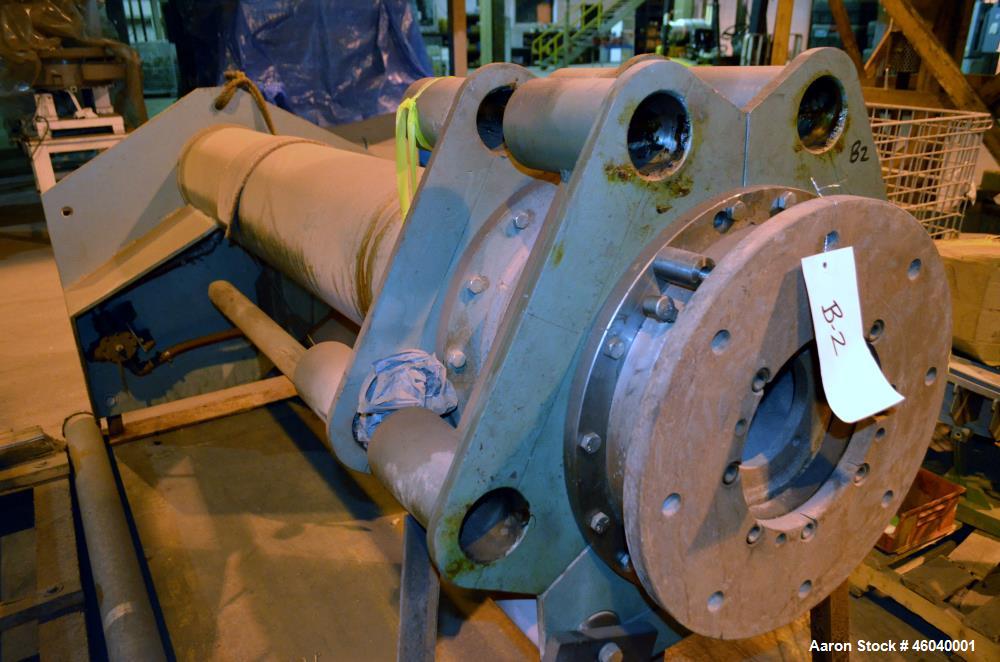 Used Schold High Shear Vertical Mixer, S/N 751594, 100 HP, 150 lbs. Max. Pressure, Speed 355 - 980, Pneumatic Elevation.  Includes 65 in. Dia. x 70 in. Deep Stainless Steel Vertical Mixing Tank, 15 i...