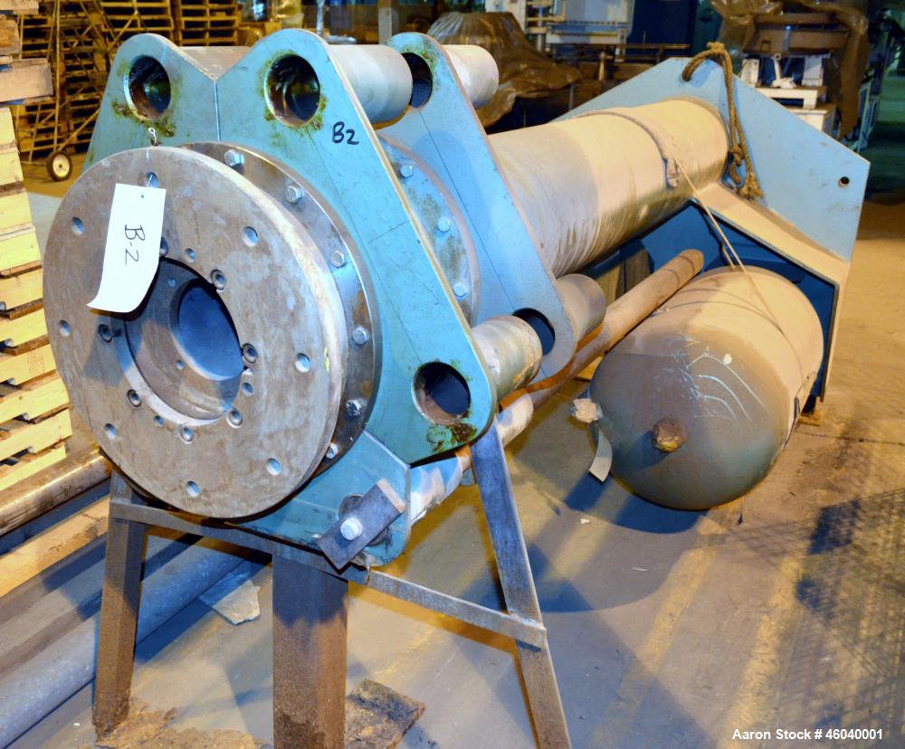 Used Schold High Shear Vertical Mixer, S/N 751594, 100 HP, 150 lbs. Max. Pressure, Speed 355 - 980, Pneumatic Elevation.  Includes 65 in. Dia. x 70 in. Deep Stainless Steel Vertical Mixing Tank, 15 i...