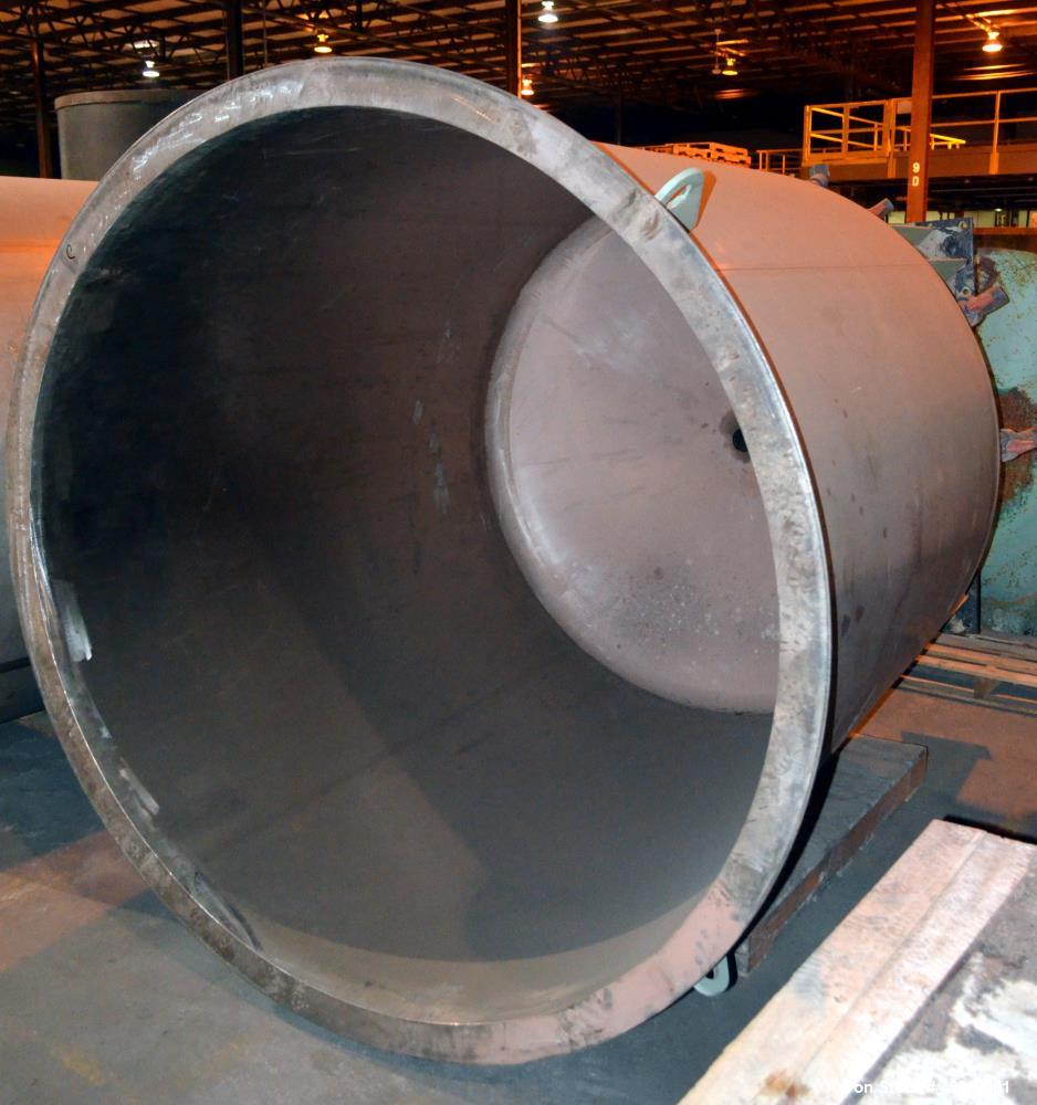 Used Schold High Shear Vertical Mixer, S/N 751594, 100 HP, 150 lbs. Max. Pressure, Speed 355 - 980, Pneumatic Elevation.  Includes 65 in. Dia. x 70 in. Deep Stainless Steel Vertical Mixing Tank, 15 i...