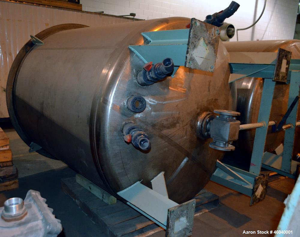 Used Schold High Shear Vertical Mixer, S/N 751594, 100 HP, 150 lbs. Max. Pressure, Speed 355 - 980, Pneumatic Elevation.  Includes 65 in. Dia. x 70 in. Deep Stainless Steel Vertical Mixing Tank, 15 i...