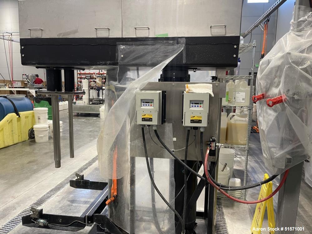 Used MixerDirect 10 HP Dual Shaft Disperser With 50 Gallon Vessels