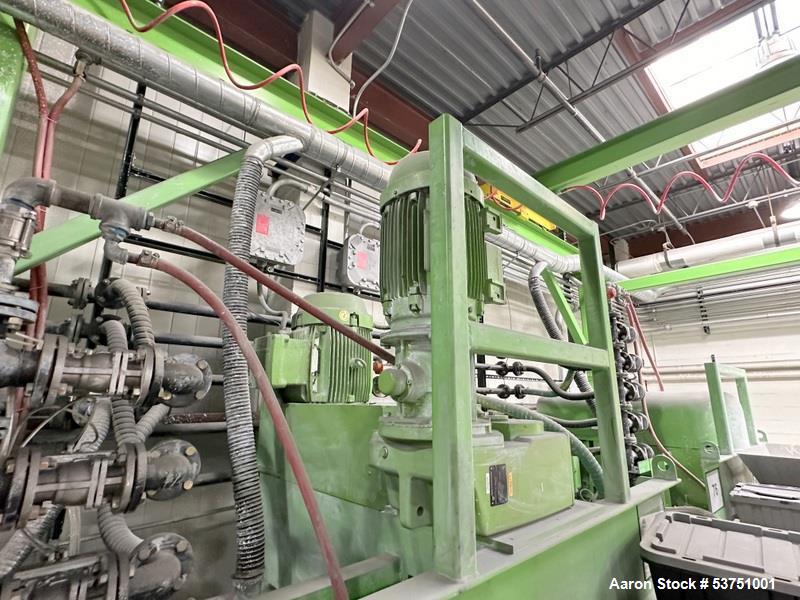 Used Shar Systems 4 Tank Batching System. (1) 1000 gallon stainless steel jacketed tank with 150 hp disperser with 22" high shear impeller; (2) 2200 stainless steel jacketed tanks with 75 hp disperse...