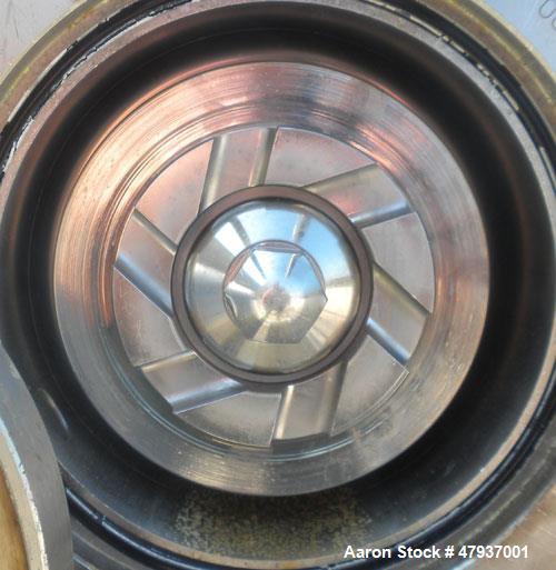 Used Admix Boston Shear Pump, Model BSM37-3-P, 316 Stainless Steel. Approximately 15 to 50 gallons per minute capacity, tip speed 115 feet per second. Approximate 4-1/4 diameter stator, 3 rotor. 2-1/...