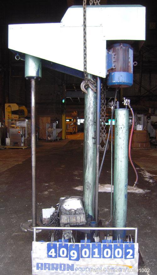 Used Bowers High Speed Disperser, Model 25VSM. 2 1/4" diameter x 72" long carbon steel tapered shaft with a 14" diameter 304 stainless steel  blade. Will center in an approximate 48" diameter can. Ap...