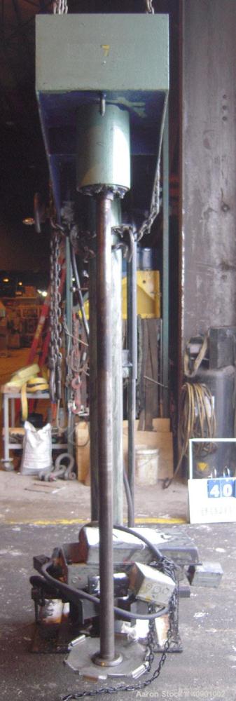 Used Bowers High Speed Disperser, Model 25VSM. 2 1/4" diameter x 72" long carbon steel tapered shaft with a 14" diameter 304 stainless steel  blade. Will center in an approximate 48" diameter can. Ap...