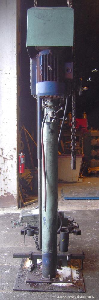 Used Bowers High Speed Disperser, Model 25VSM. 2 1/4" diameter x 72" long carbon steel tapered shaft with a 14" diameter 304 stainless steel  blade. Will center in an approximate 48" diameter can. Ap...