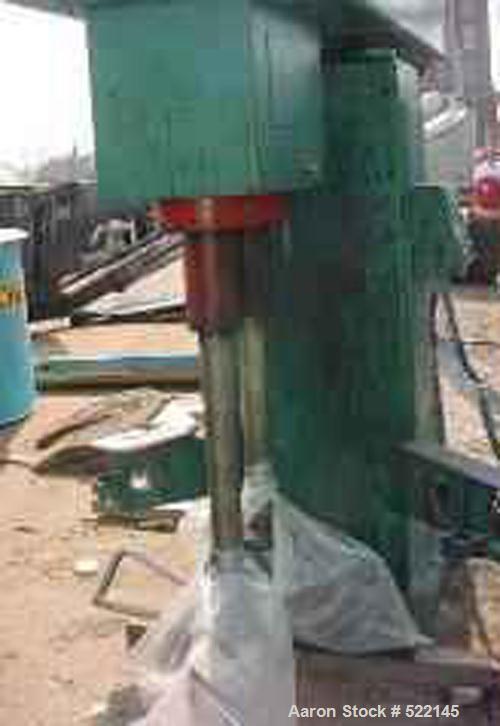 USED: Buhler dual shaft mixer, 52 kw/54 hp. Floor mount with electric hydraulic lift. High speed disperser with approximate 26 in long chrome plated carbon steel shaft. Blade is approximately 9-1/2 i...