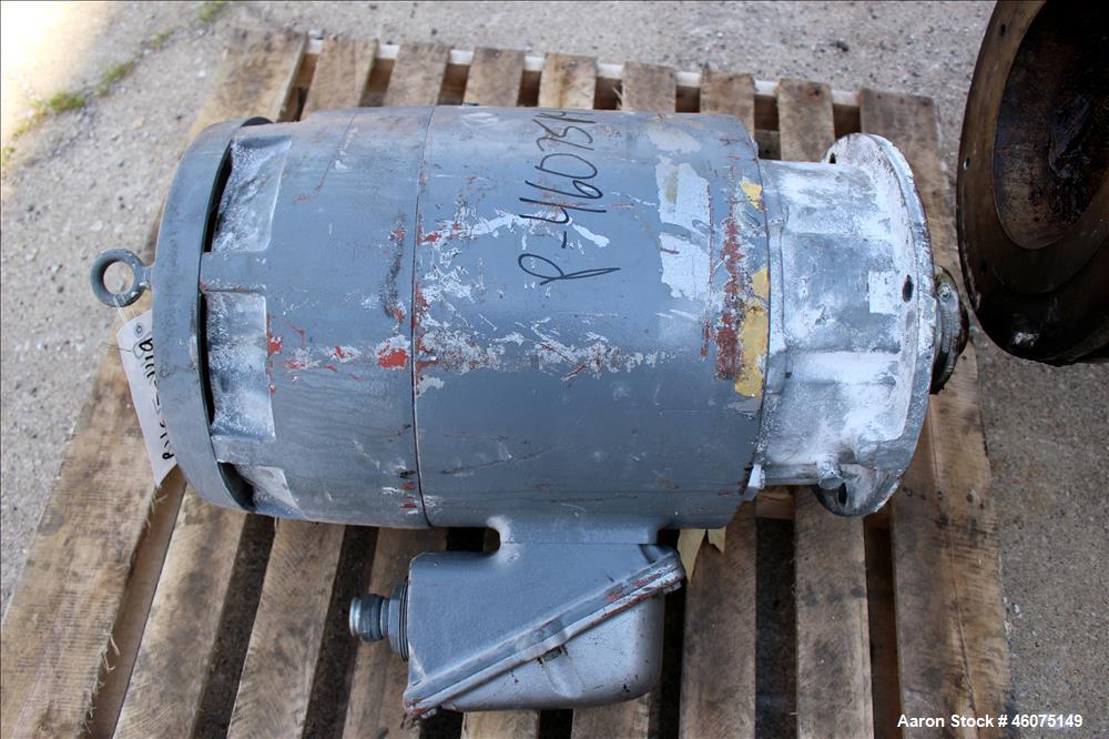 Used Cowles Tank Mounted Dissolver, Model 20 DX. Approximate 2-1/4" diameter stainless steel shaft with a 17" diameter saw tooth blade, driven by a 30hp, 3/60/230/460 volt, 1175 rpm XP motor, serial#...