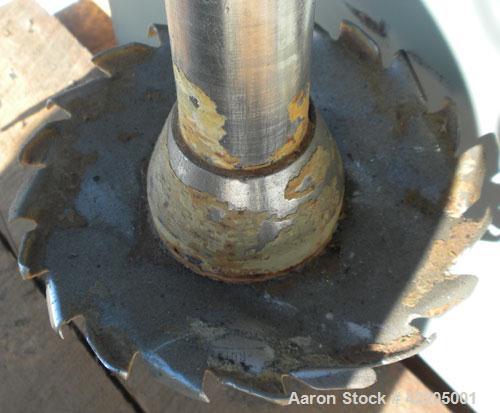 Used Cowles Disperser, Model 410VHV. 1-3/4" diameter x 43" long, 304 stainless steel shaft with a 7" diameter sawtooth blade. Will center in 42-1/2" diameter can. 50 to 150 gallon batch size, air ove...