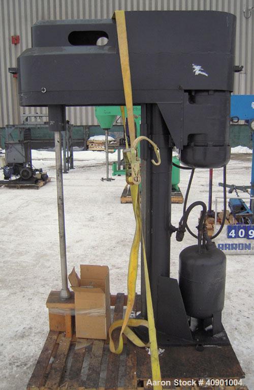 Used Cowles Dissolver, Model 510VHV. 1 1/2" diameter x 44" long stainless steel shaft, no blade. Will center in an approximate 40" diameter can. 270 degree swing, 50 to 150 gallon batch size, air/oil...