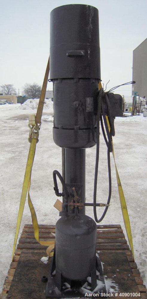 Used Cowles Dissolver, Model 510VHV. 1 1/2" diameter x 44" long stainless steel shaft, no blade. Will center in an approximate 40" diameter can. 270 degree swing, 50 to 150 gallon batch size, air/oil...