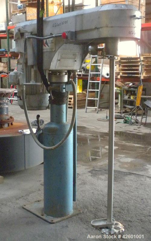 Used Morehouse Cowles Hi-Shear Dissolver, Model 520-VHV. (1) 2" Diameter x 60" long 316 stainless steel shaft with a 12’’ diameter sawtooth blade. Will center in a container up to 49-1/2" diameter. 2...