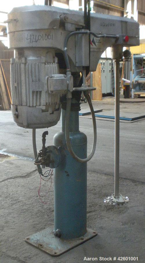Used Morehouse Cowles Hi-Shear Dissolver, Model 520-VHV. (1) 2" Diameter x 60" long 316 stainless steel shaft with a 12’’ diameter sawtooth blade. Will center in a container up to 49-1/2" diameter. 2...