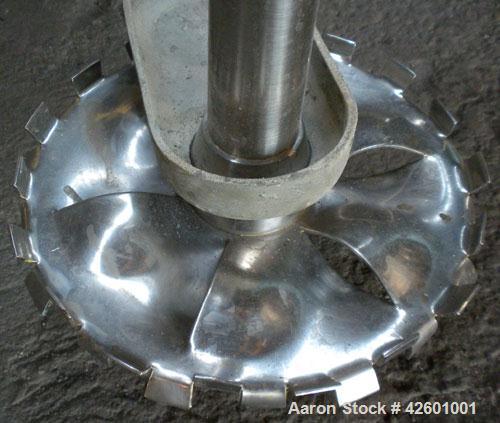 Used Morehouse Cowles Hi-Shear Dissolver, Model 520-VHV. (1) 2" Diameter x 60" long 316 stainless steel shaft with a 12’’ diameter sawtooth blade. Will center in a container up to 49-1/2" diameter. 2...