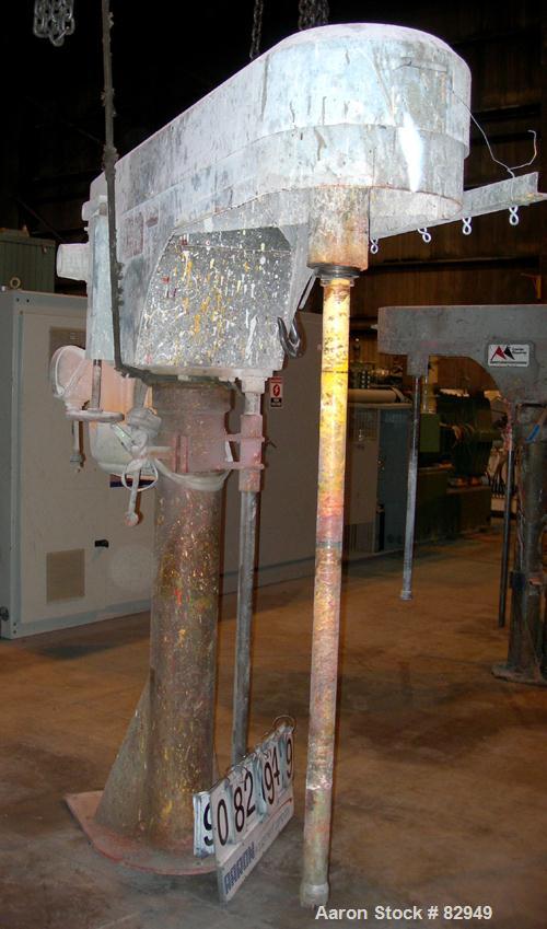 Used Cowles Dissolver, Model 720VHVX. 2-1/2" Diameter x 60" long stainless steel shaft, no blade. Will center in an approximate 68" diameter can. 270 Degree swing, 150 to 600 gallon batch size, air/o...